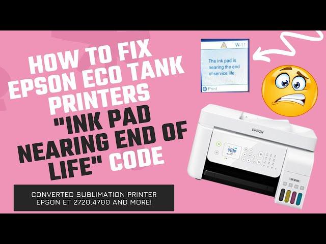 How to fix "Ink pad end of service life" on Epson Ecotank Printers