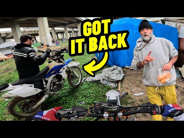 RECOVERING MY FRIENDS STOLEN MOTORCYCLE FROM A HOMELESS CAMP!!