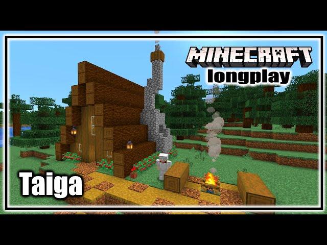 I Built a Cosy Taiga Starter Log Cabin! | Minecraft Relaxing Long Play