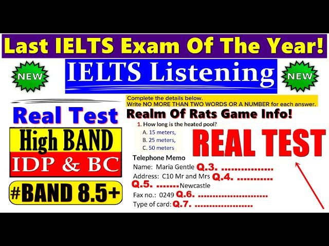 IELTS LISTENING PRACTICE TEST 2024 WITH ANSWERS | 19.12.2024