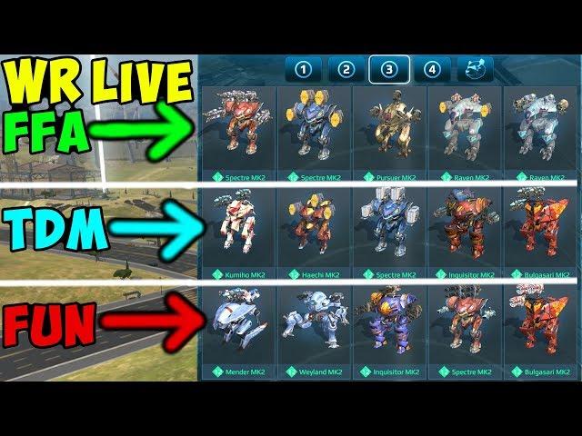 War Robots 3 Different Maxed Hangar Decks over 3 Hours Gameplay WR