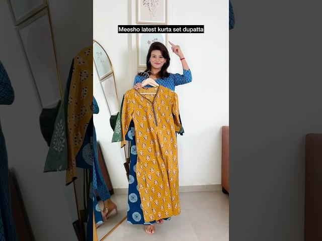 Meesho kurta set with dupatta haul l Cotton kurti pant dupatta set l Meesho affordable kurta set