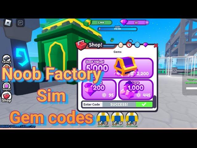 ALL NEW Codes in Noob Factory Simulator! Roblox Noob Factory Simulator Codes