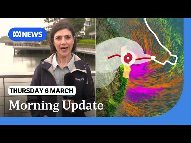 Western edge of Cyclone Alfred starting to impact east coast | ABC NEWS