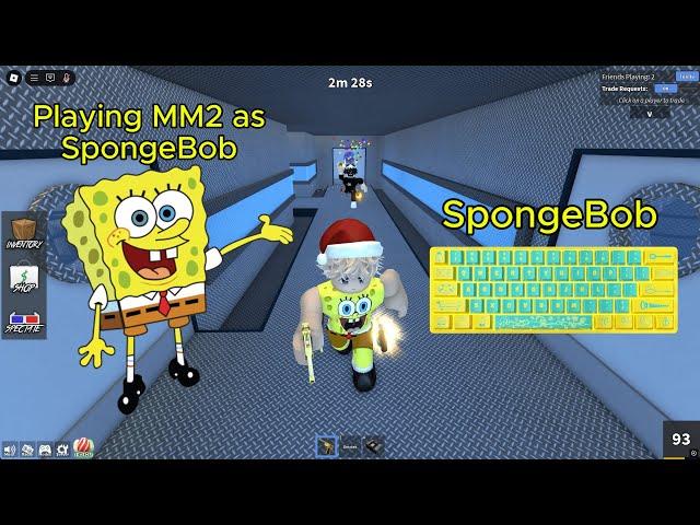 SpongeBob Destorys Teamers & Campers in MM2 (Keyboard ASMR + Spongebob AI Voice over) Funny Moments
