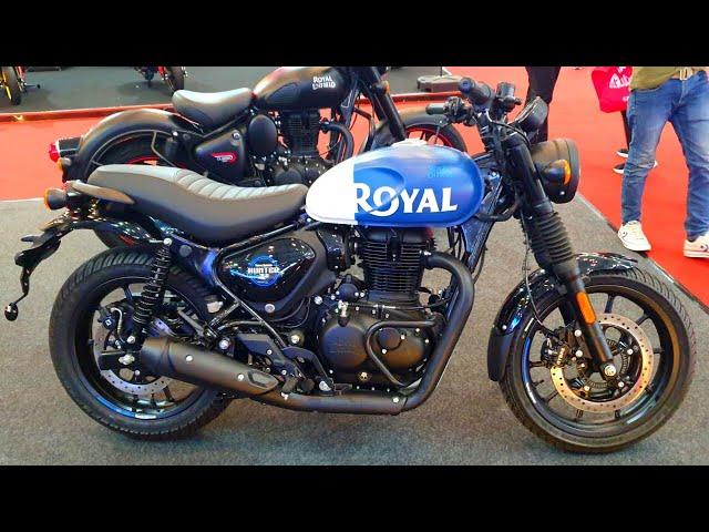 New Royal Enfield HUNTER 350 in Rebel Blue - Stylish Retro Modern Motorcycle to Buy in 2025!