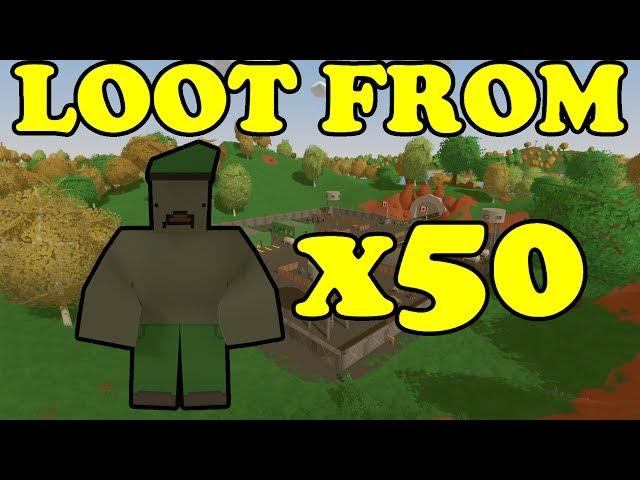 Unturned - Loot from 50 Mega Zombies!