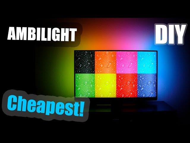 DIY | Cheapest AMBILIGHT for 47' TV [$20 only!]