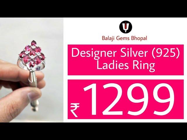 Ruby Ring Design | Manik Silver Ring | Balaji Gems Bhopal