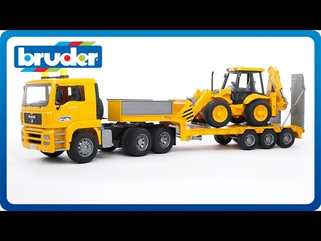 Bruder Toys MAN TGA Low Loader w.JCB Backhoe Loader #02776