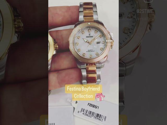 FESTINA Boyfriend MOTHERPEARL Gold Tone Watch #2stime