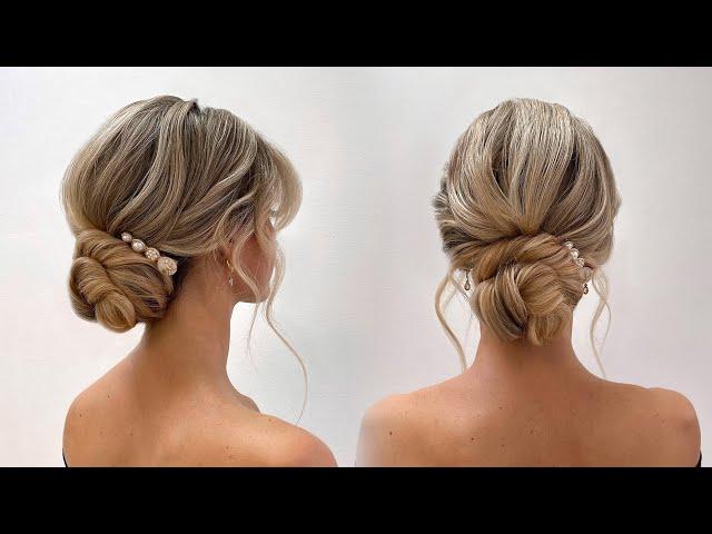 Low bun for medium hair