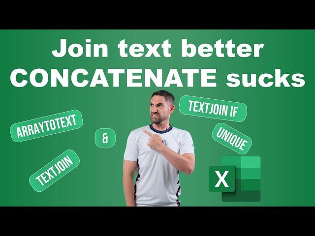 Join text in Excel, without CONCATENATE