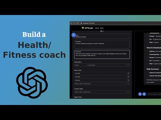 Building A Health Coach / Calorie Tracker Using AI / GPTScript