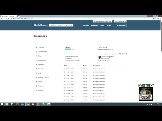 2016 HashOcean Nuvem Bitcoins Mineração!!!