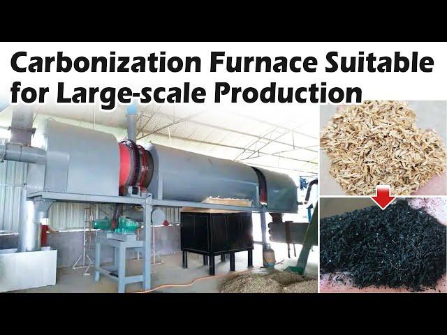 Continuous Rice Husk Charcoal Carbonization Furnace - Efficient Biomass Processing#charcoal