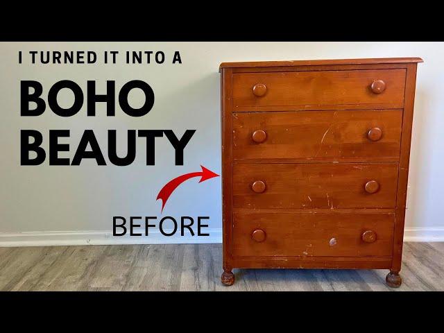 STUNNING Boho Inspired Furniture Flip  Furniture Makeover