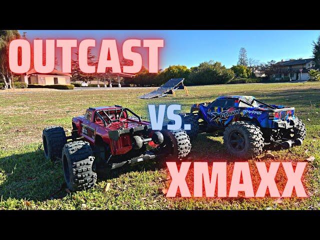 Traxxas X-maxx vs. Arrma Outcast 8s 1/5 monster truck shootout