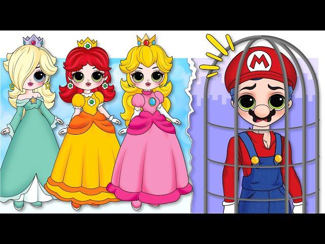 Disney Princess, Sonic & Ladybug  into  SUPER MARIO / DIYs Paper Dolls & Crafts