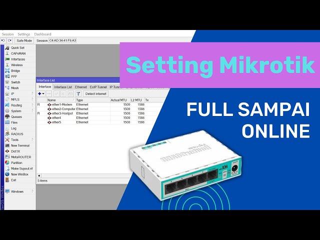 Setting Mikrotik Lengkap dari awal sampai Online untuk Pemula | Mikrotik Tipe RB750 r2