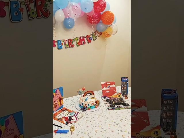 Rainbow theme 5th birthday decoration ideas!! Activities at home #birthday #birthdaydecoration