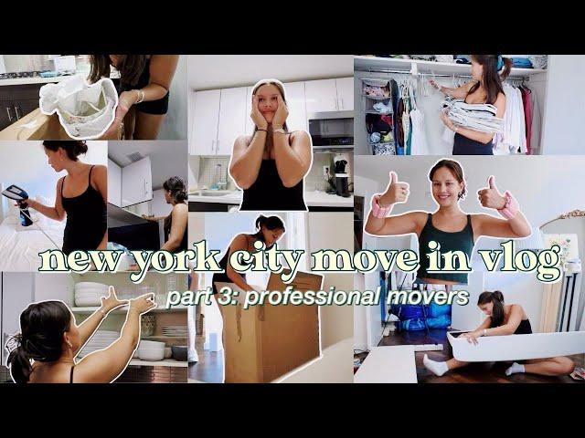 NYC MOVE IN VLOG (part 3) | professional movers arrive!