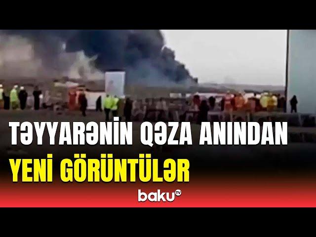 AZAL-ın sərnişin təyyarəsi qəzaya belə düşdü | Hadisə anından görüntülər