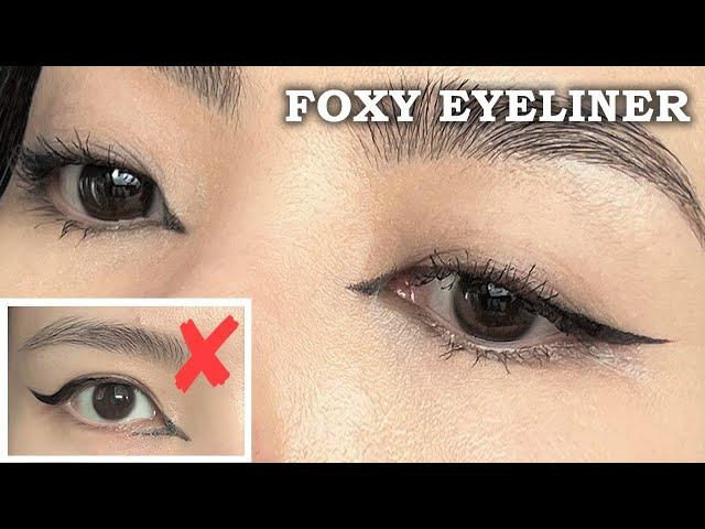 How to ELONGATE Your Hooded Eyes with FOXY EYELINER Perfectly- FOX EYES Tutorial (Beginner Friendly)