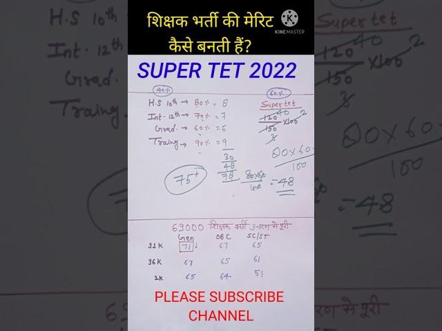 SUPER TET 2022 |शिक्षक भर्ती की मेरिट कैसे बनती है ? Acadmic merit kaise nikalte h #shorts #supertet