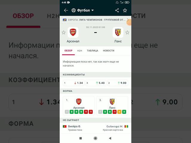 ЛЧ Арсенал Ланс прогноз на матч