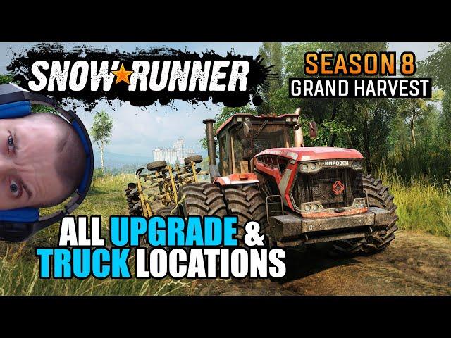 Snowrunner: Phase 8 Grand Harvest all upgrade and truck locations