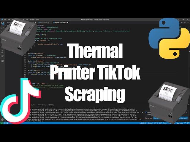 TIKTOK LIVE PRINTING WITH THERMAL PRINTER WITH PYTHON