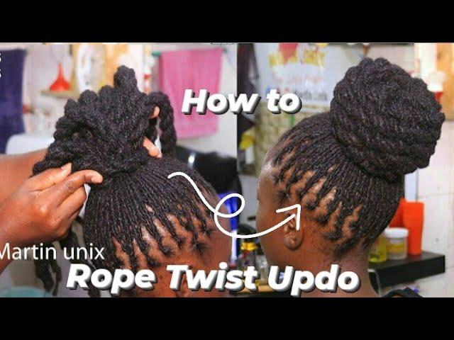 Easy & Detailed / How to Style Official Rope Twist Updo on Dreads