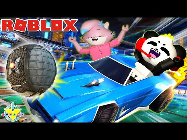 Rocket League with Race Cars!! Lets Play Roblox Blocky League! Alpha Lexa VS Combo Panda