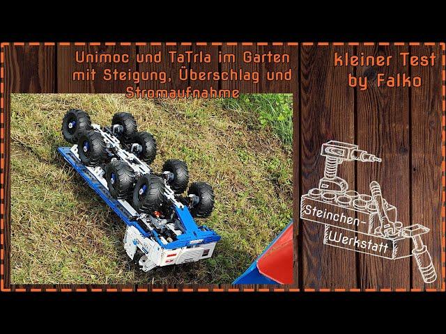 Unimoc und TaTrla im Garten | Steigung | Fahren | Überschlag | Stromaufnahme