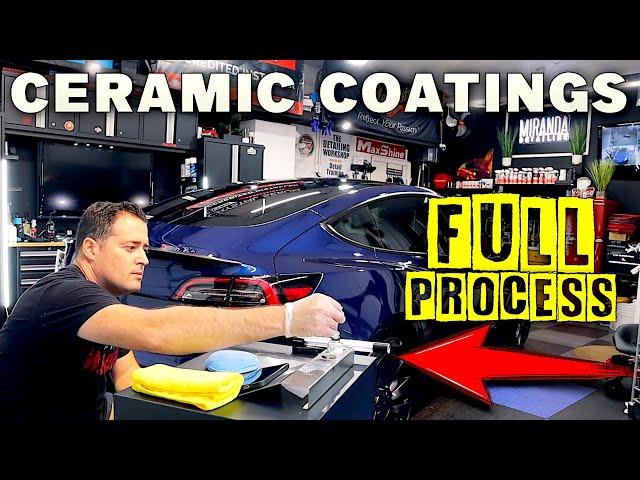 CERAMIC COATINGS | FULL  PROCESS | TIPS & TRICKS #detailing #detailingtips #tesla