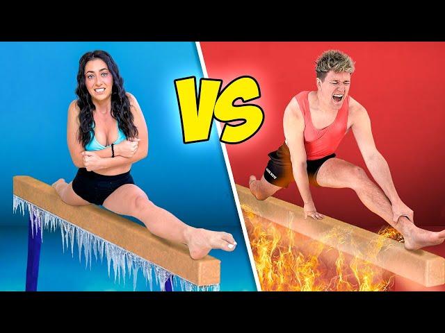 HOT VS COLD GYMNASTICS CHALLENGE!