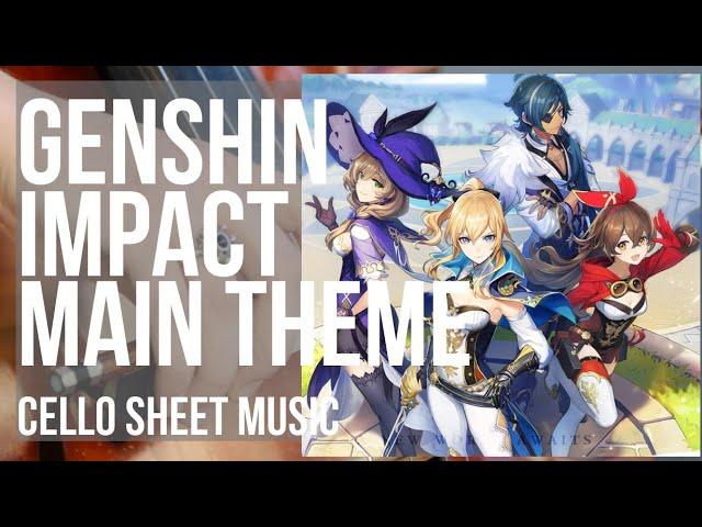 Cello Sheet Music: How to play Genshin Impact Main Theme by Yu Peng Chen