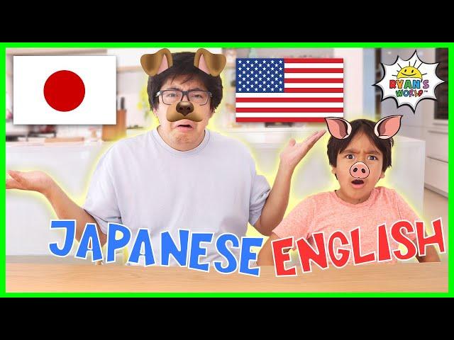 Animal Sounds In English vs Japanese with Ryan and Daddy