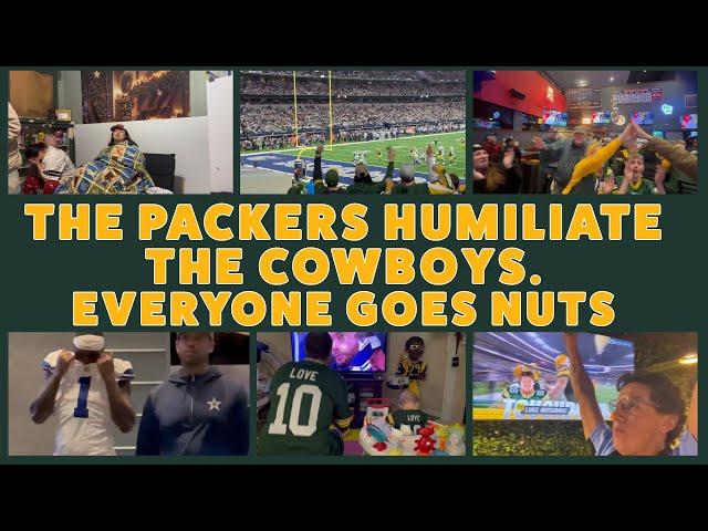 THE PACKERS HUMILIATE THE COWBOYS.  EVERYONE GOES NUTS. (Packers and Cowboys Fan Reactions)