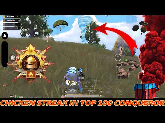 CHICKEN STREAK IN TOP 100 CONQUEROR LOBBY  || ANTARYAMI GAMING