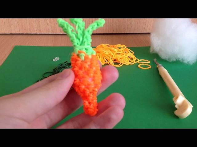 Морковка из резинок лумигуруми на крючке