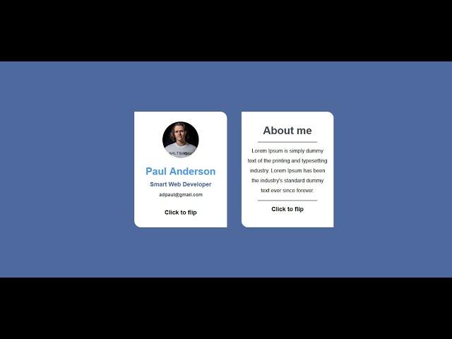 How to Create Flip Card Click Effect using only html & css