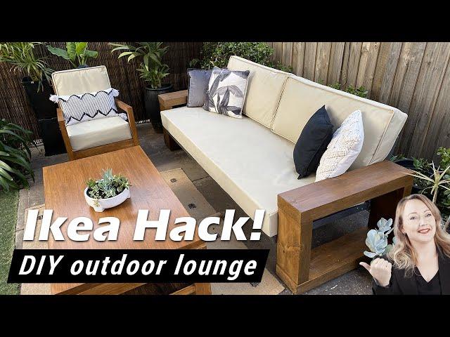 IKEA HACK! How to make a cheap DIY outdoor sofa lounge | Restoration Hardware & West Elm Inspired