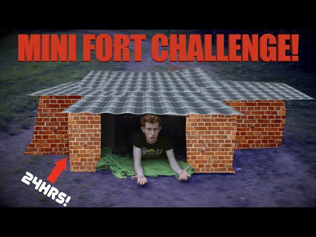 24HRS INSIDE MINI FORT CHALLENGE! *Brother VS Brother!*