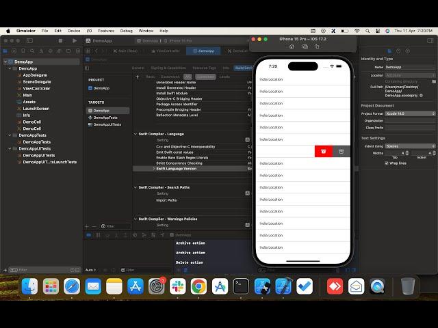 Adding Swipe Actions to UITableViewCells | Swift 5, XCode 15