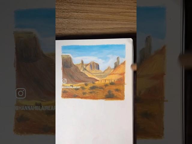 canyon landscape created with pastels 