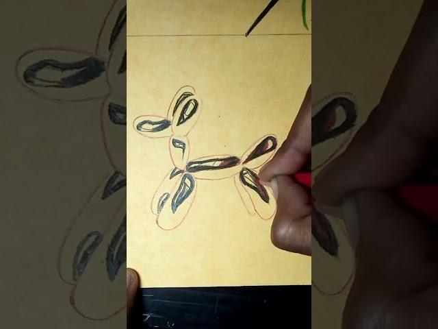 Realistic foil balloon drawing