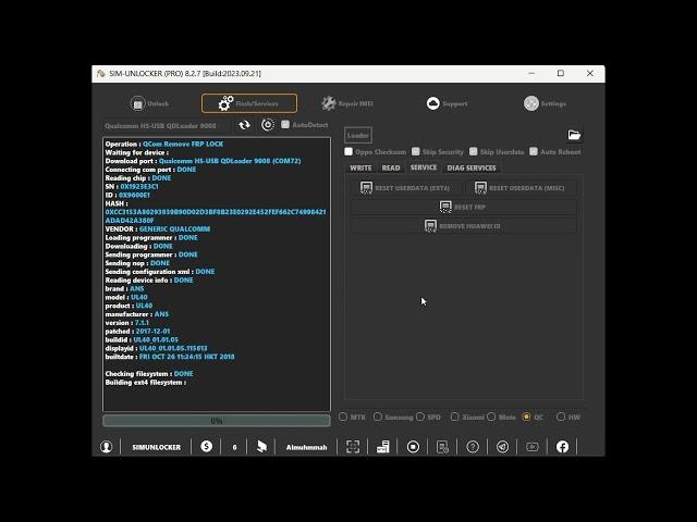 Sim-Unlocker Pro | Qcom CPU FRP reset with EDL  |