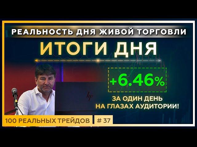 +6.46% за ОДИН ДЕНЬ на глазах аудитории! ИТОГИ дня живой торговли с Сергеем Змеевым. 18+